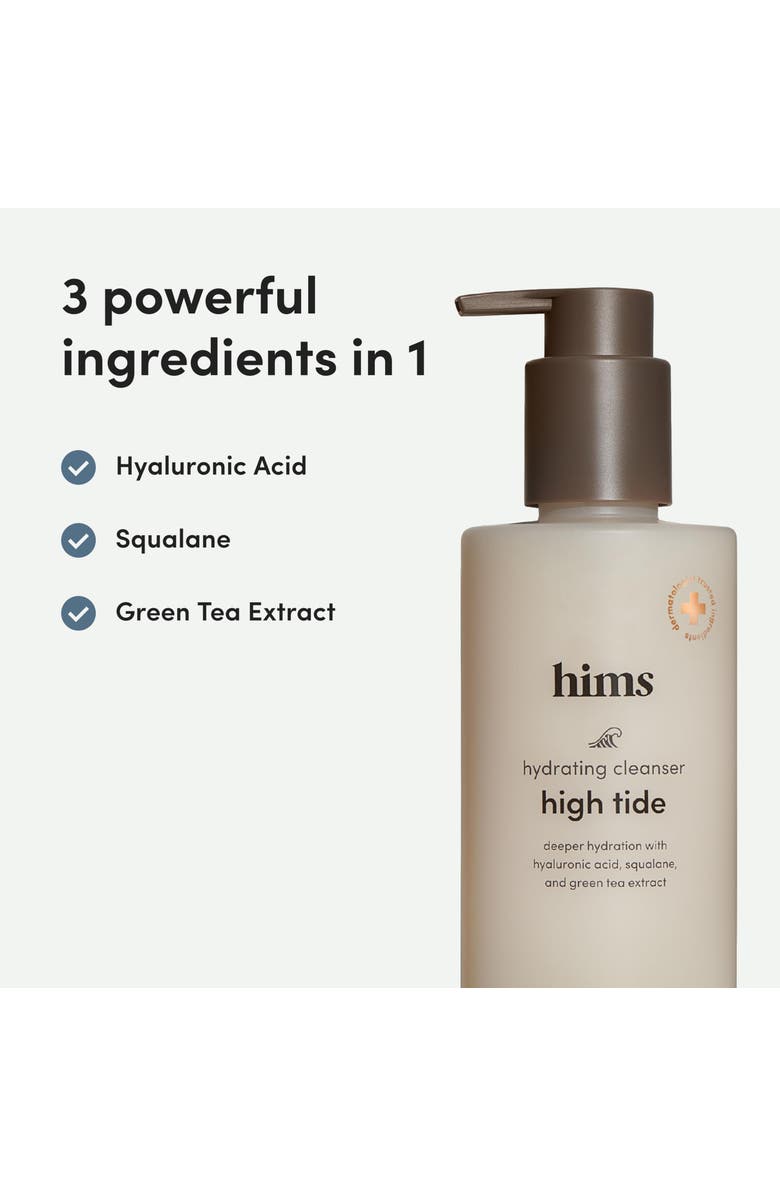 HIMS & HERS High Tide Hydrating Cleanser Gentle, Moisture Rich Daily Face Wash with Hyaluronic Acid & Green Tea, Alternate, color, Beige