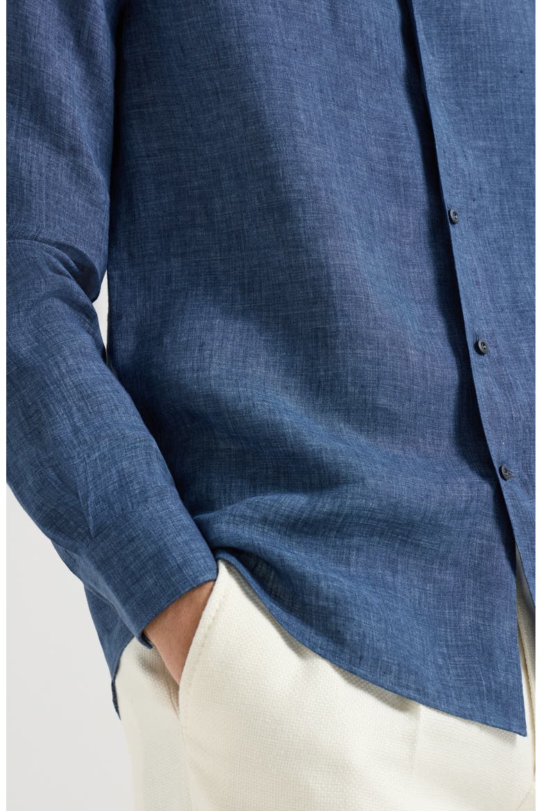 Délavé linen shirt, Alternate, color, Navy Blue