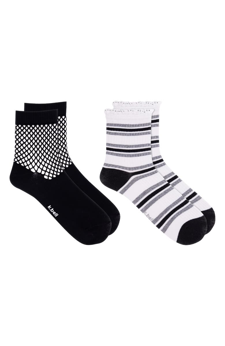 K Bell Socks Assorted 2-Pack Cotton Blend Crew Socks, Main, color, Asst