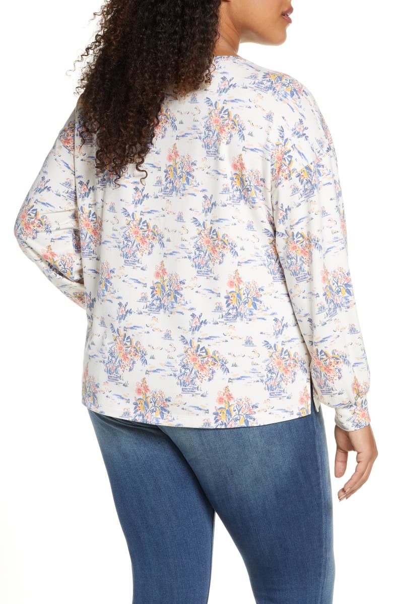 Bobeau Bishop Sleeve Pullover, Alternate, color, 