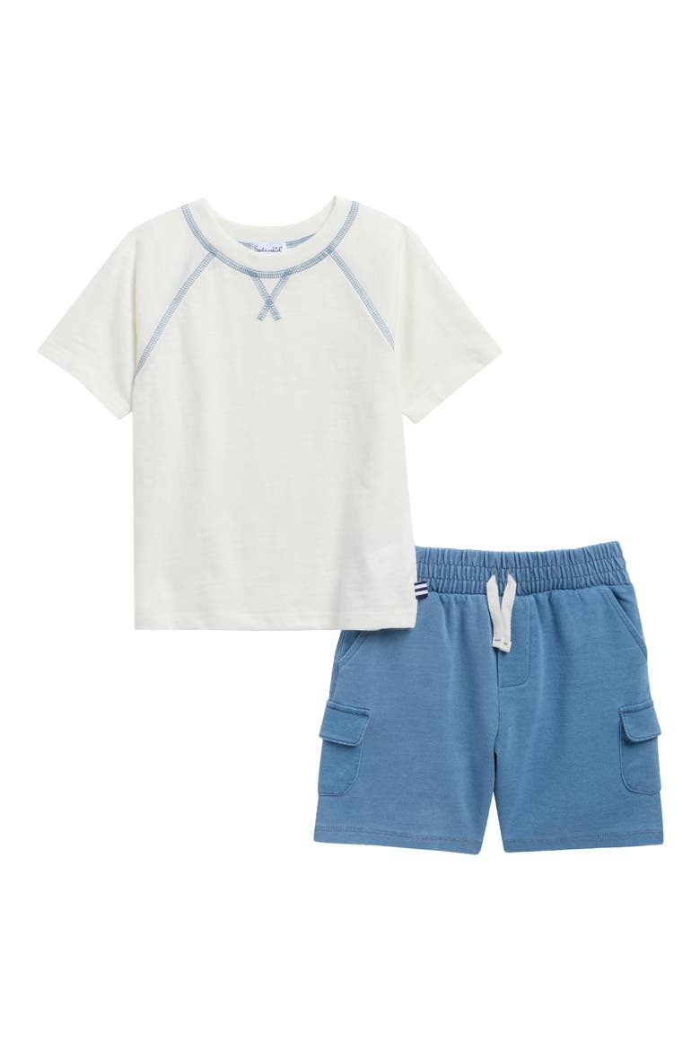Kids' Ryan Raglan T-Shirt & Cargo Shorts Set, Main, color, WHITE