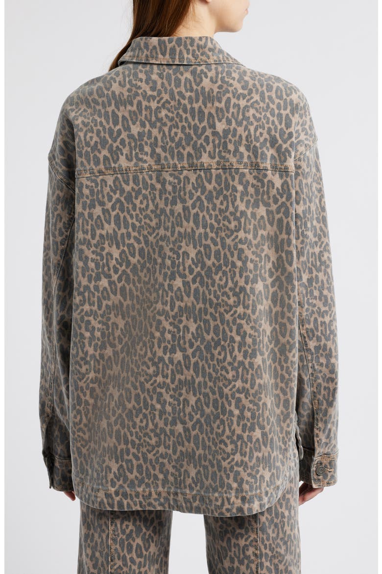 Cheetah Print Oversize Shacket, Alternate, color, KHAKI