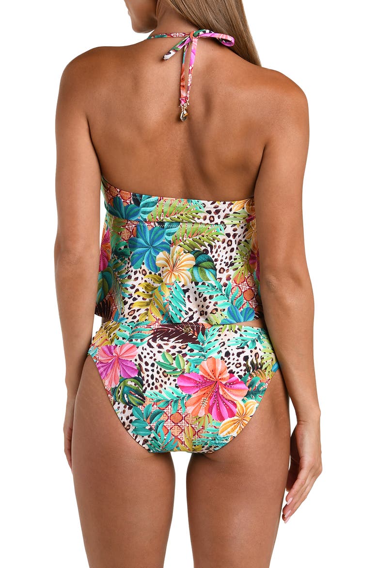 Paradise Heat Halter Tankini, Alternate, color, BLUE MULTI