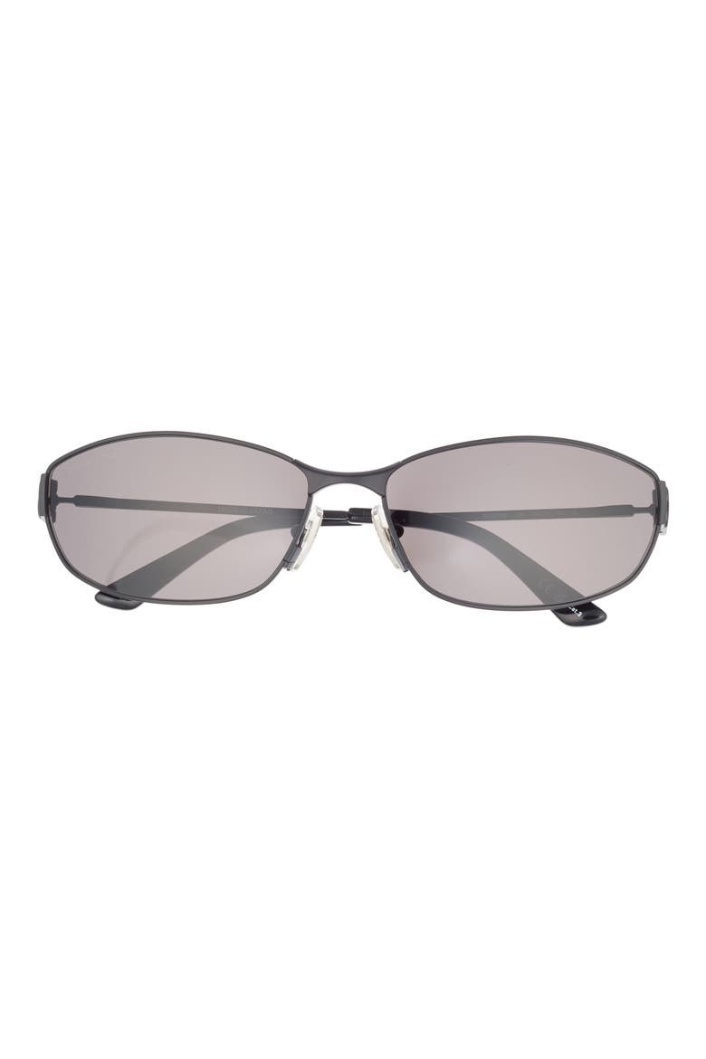 65mm Oversize Oval Sunglasses, Main, color, BLACK BLACK GREY