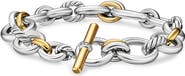 David Yurman Mercer® Chain Bracelet in Sterling Silver with 18K Yellow Gold & Diamonds, 8mm