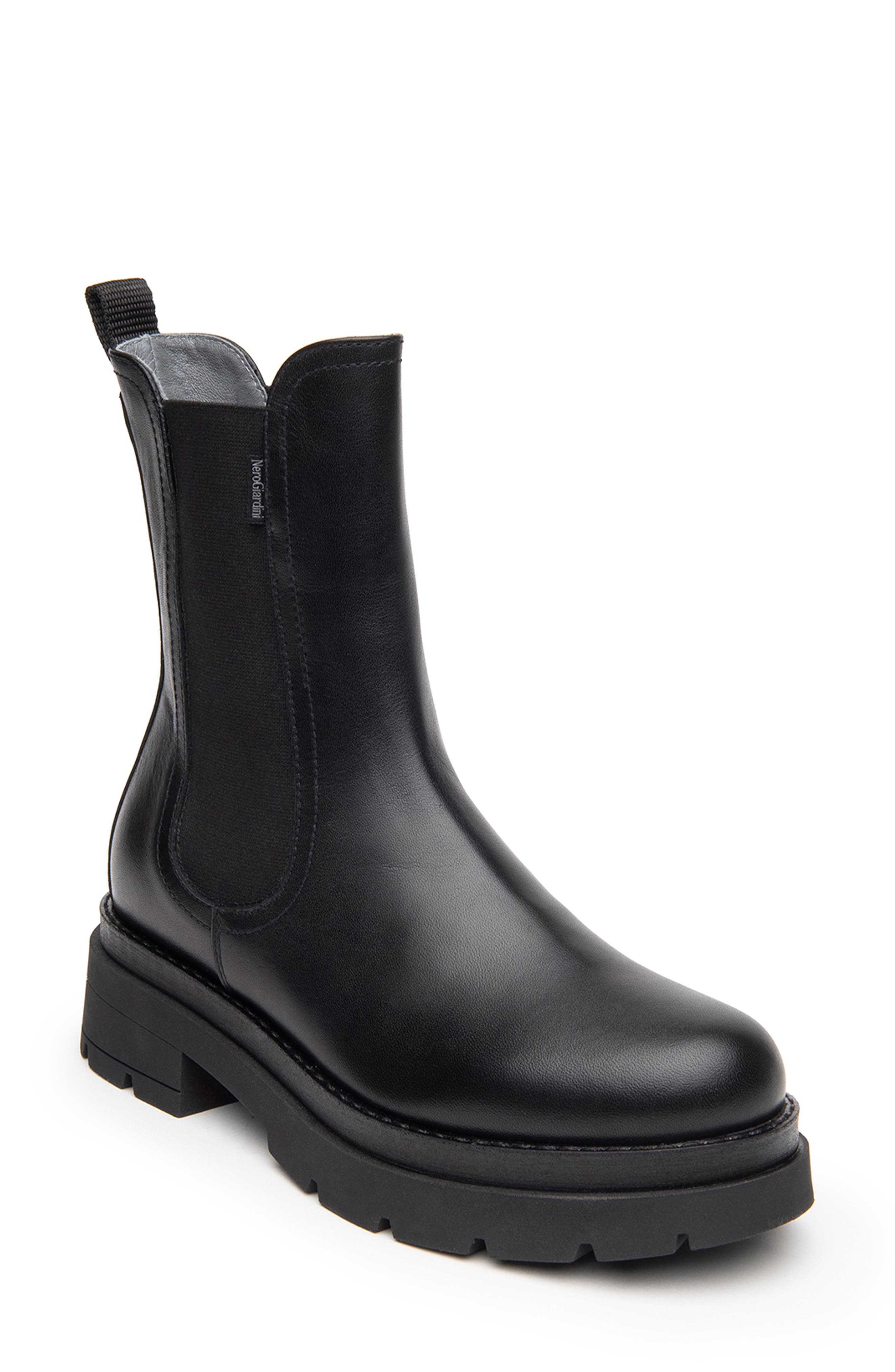 NeroGiardini Lug Sole Chelsea Boot, Main, color, 