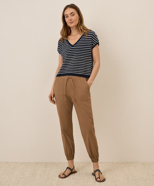 Pact Organic Cotton Monterey Poplin Jogger In Brown