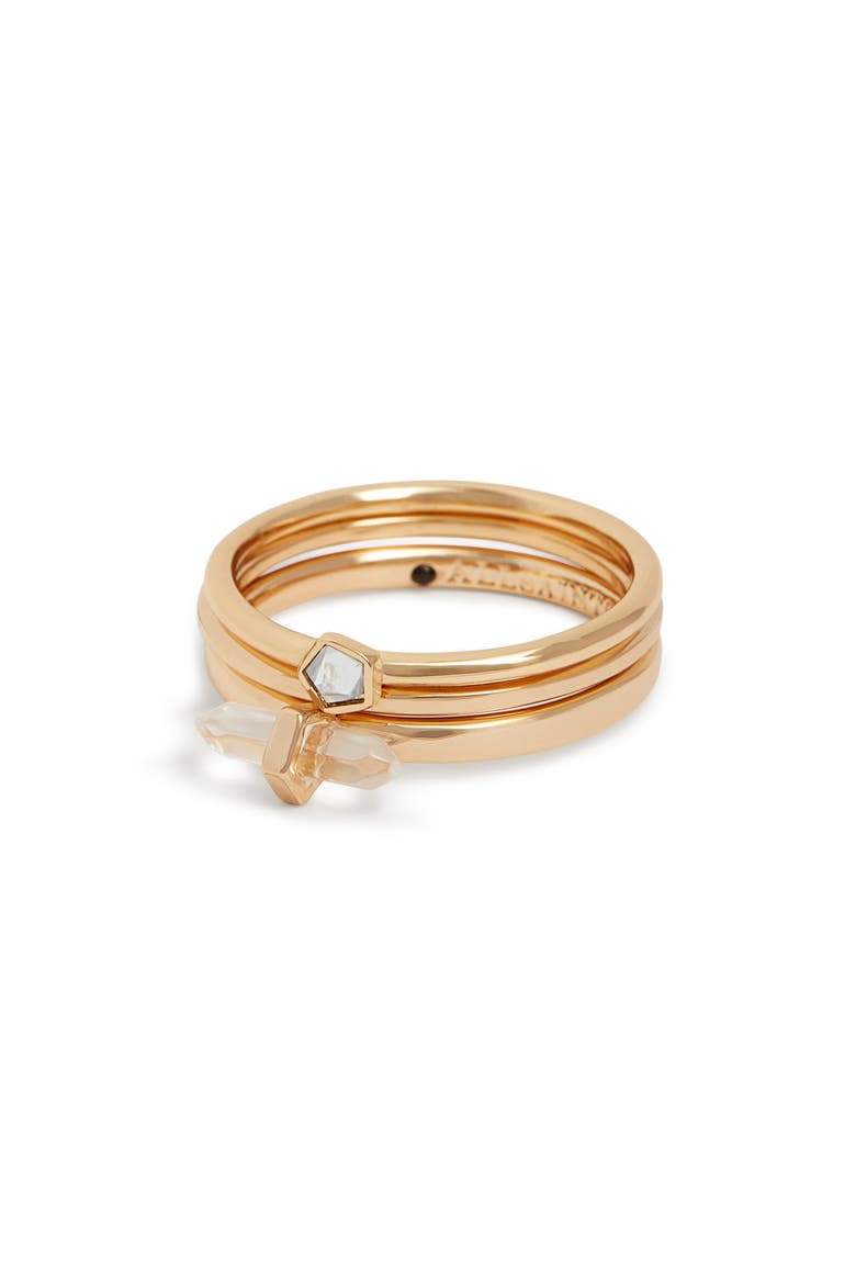 Set of 3 Stackable Rings, Main, color, CRYSTAL/ GOLD