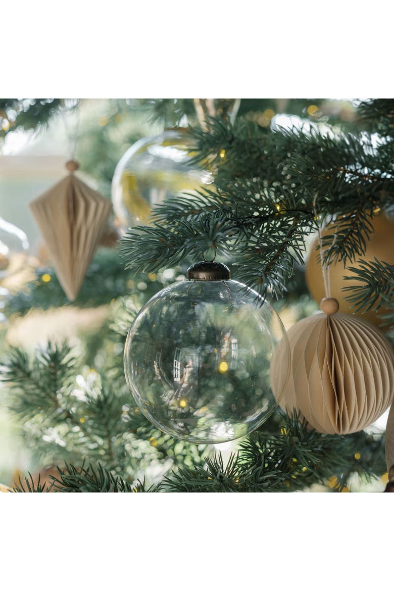4" Clear Glass Ornament, Alternate, color, Clear