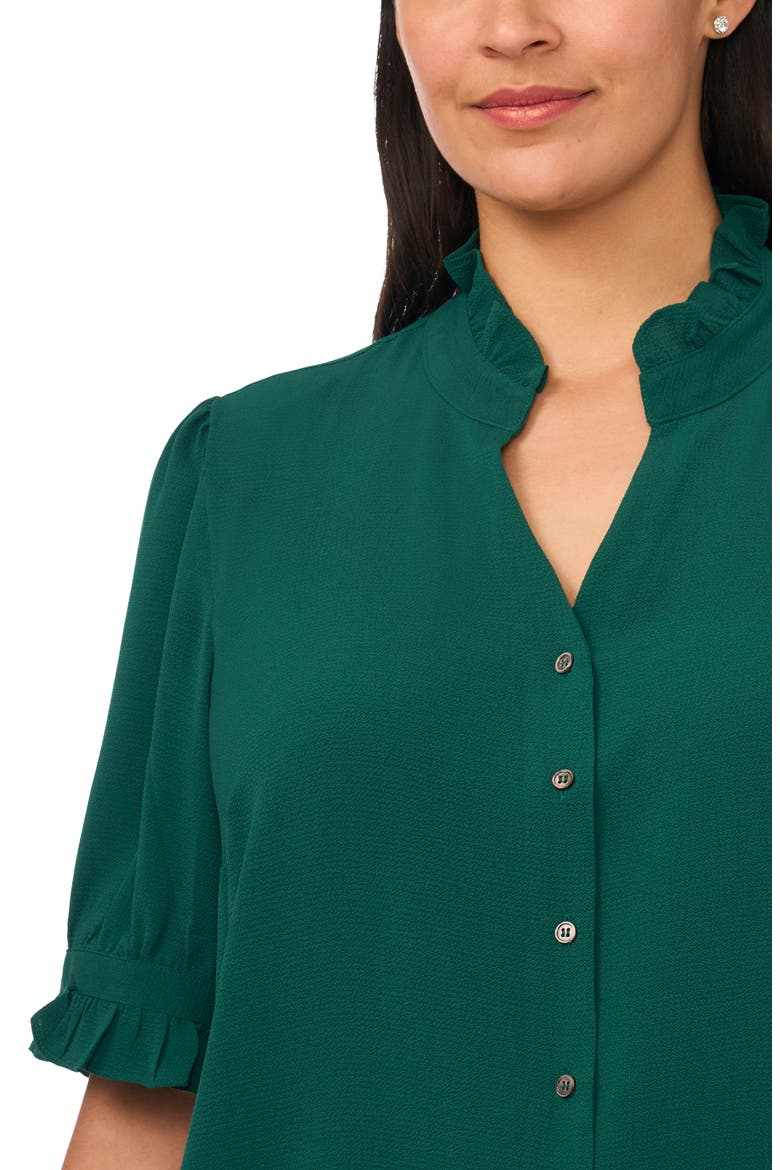 Ruffle Neck Top, Alternate, color, ALPINE GREEN