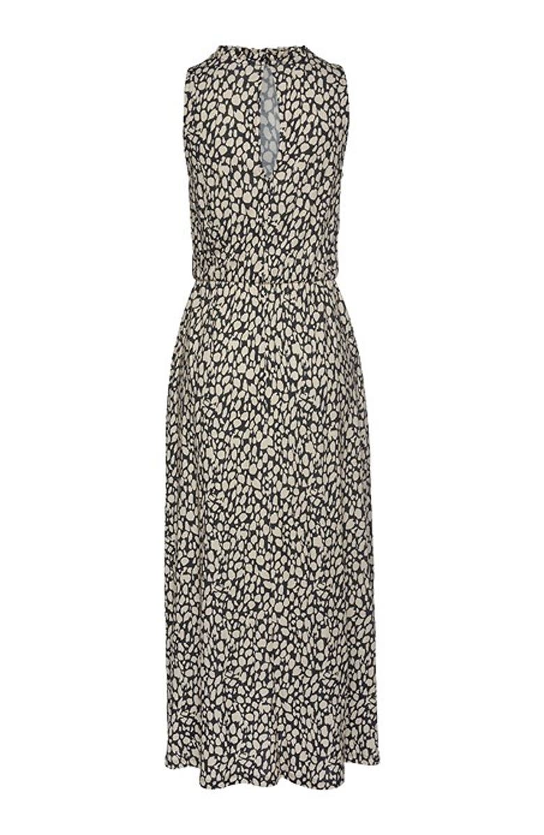 LASCANA Women's High Neck Maxi Dress, Alternate, color, Black Printed