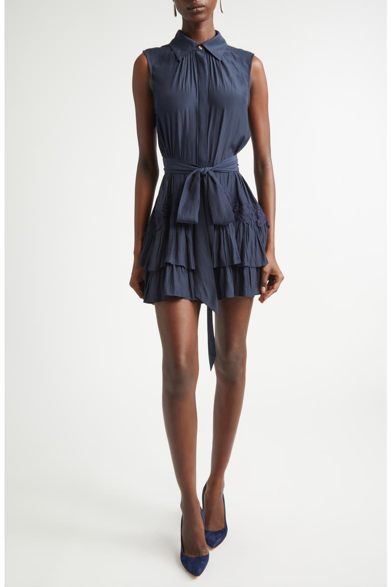 ramy brook navy blue dress Summer date nights in our Lucretia Halter Mini Dress Designed with a thin halter neckline & seductive open back, the clip jacquard on this mini adds a dimensional touch worth fawning