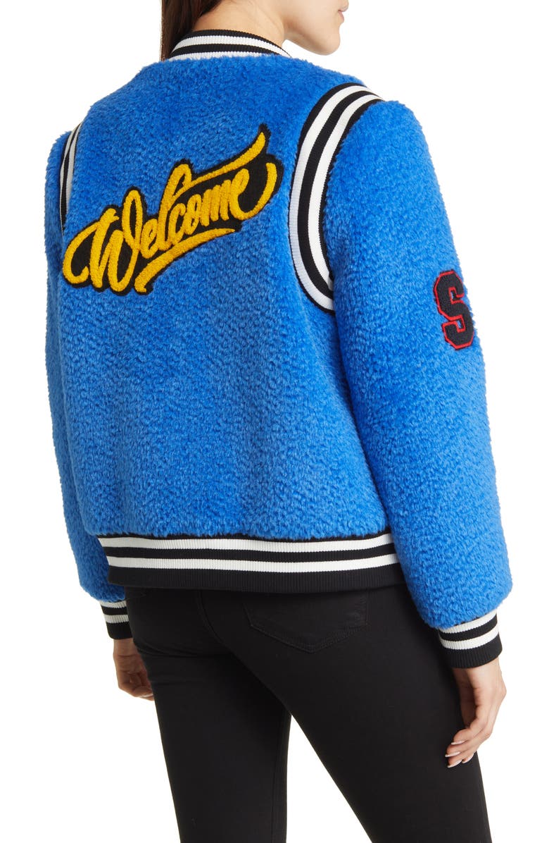 AZALEA WANG Welcome Faux Shearling Bomber Jacket, Alternate, color, 