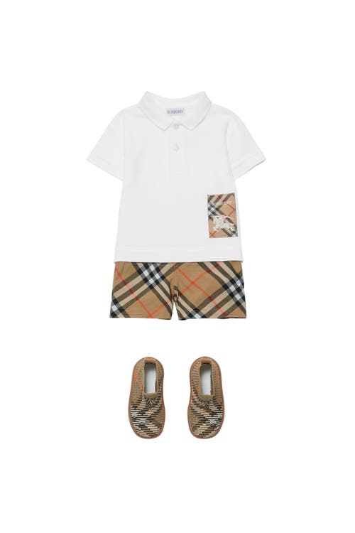 BURBERRY BURBERRY CHECK LABEL COTTON POLO SHIRT 