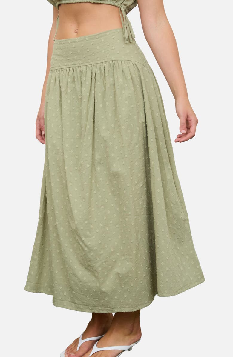 Blu Pepper Swiss Dot Cotton Midi Skirt, Alternate, color, 