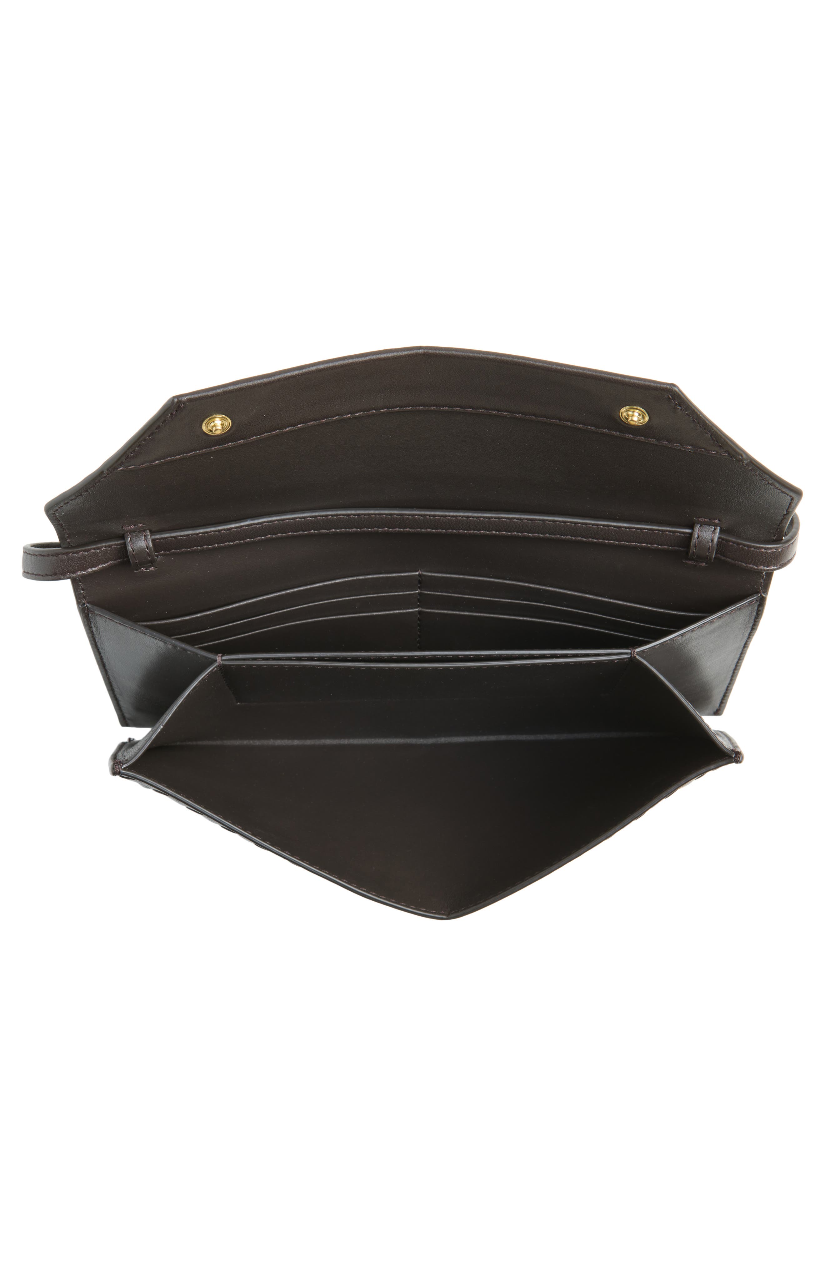 Portafoglio Leather Handbag, Alternate, color, 2094 ESPRESSO-BRASS