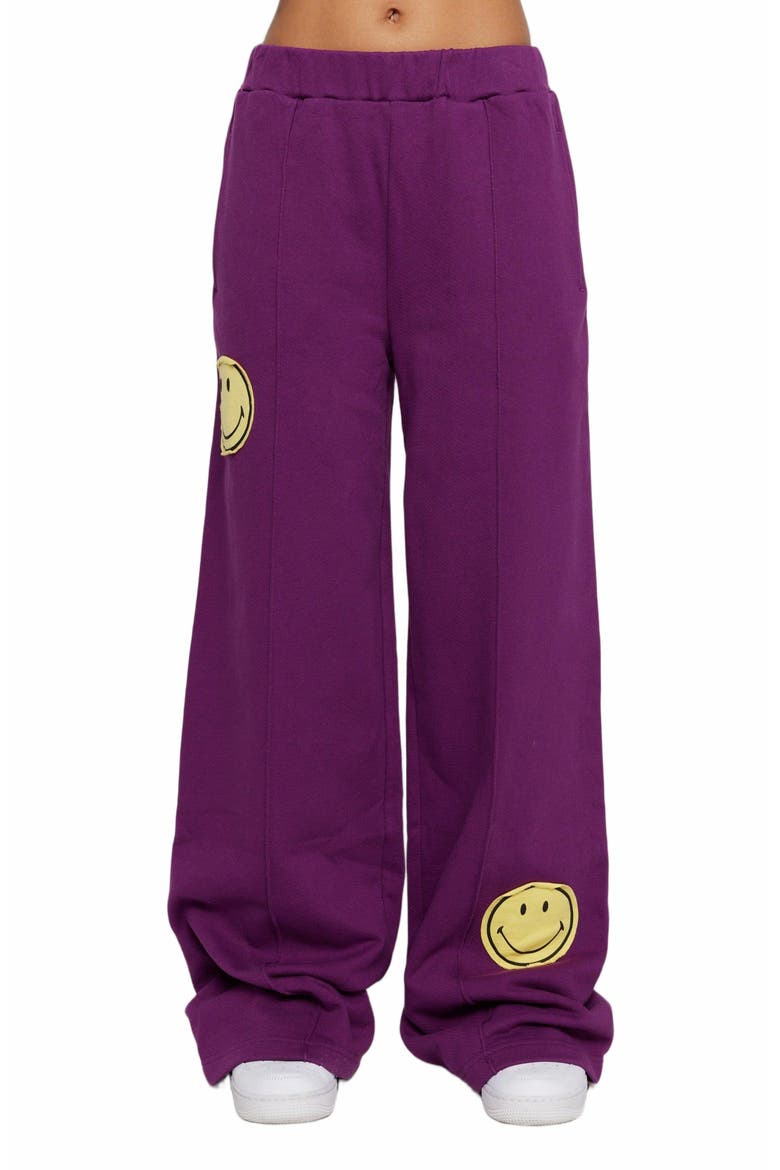 Smiley Straight Leg Pants, Alternate, color, PURPLE