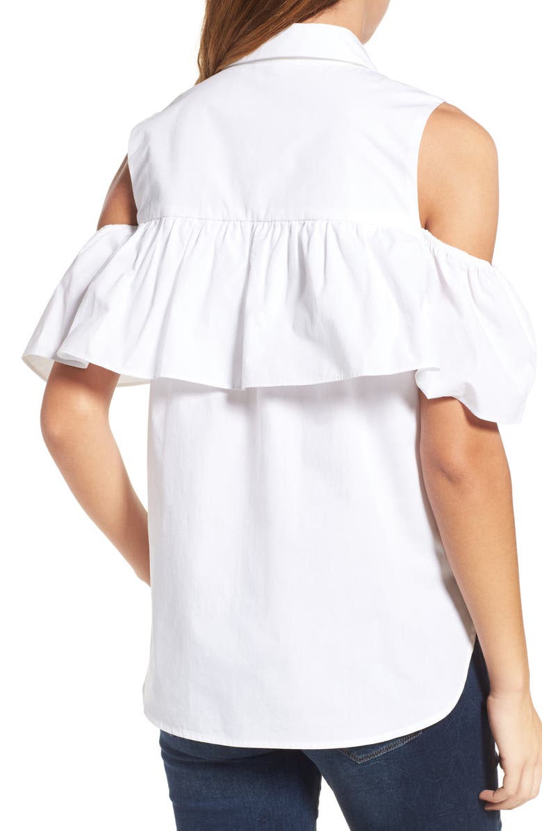 Pleione Ruffled Cold Shoulder Top, Alternate, color, 