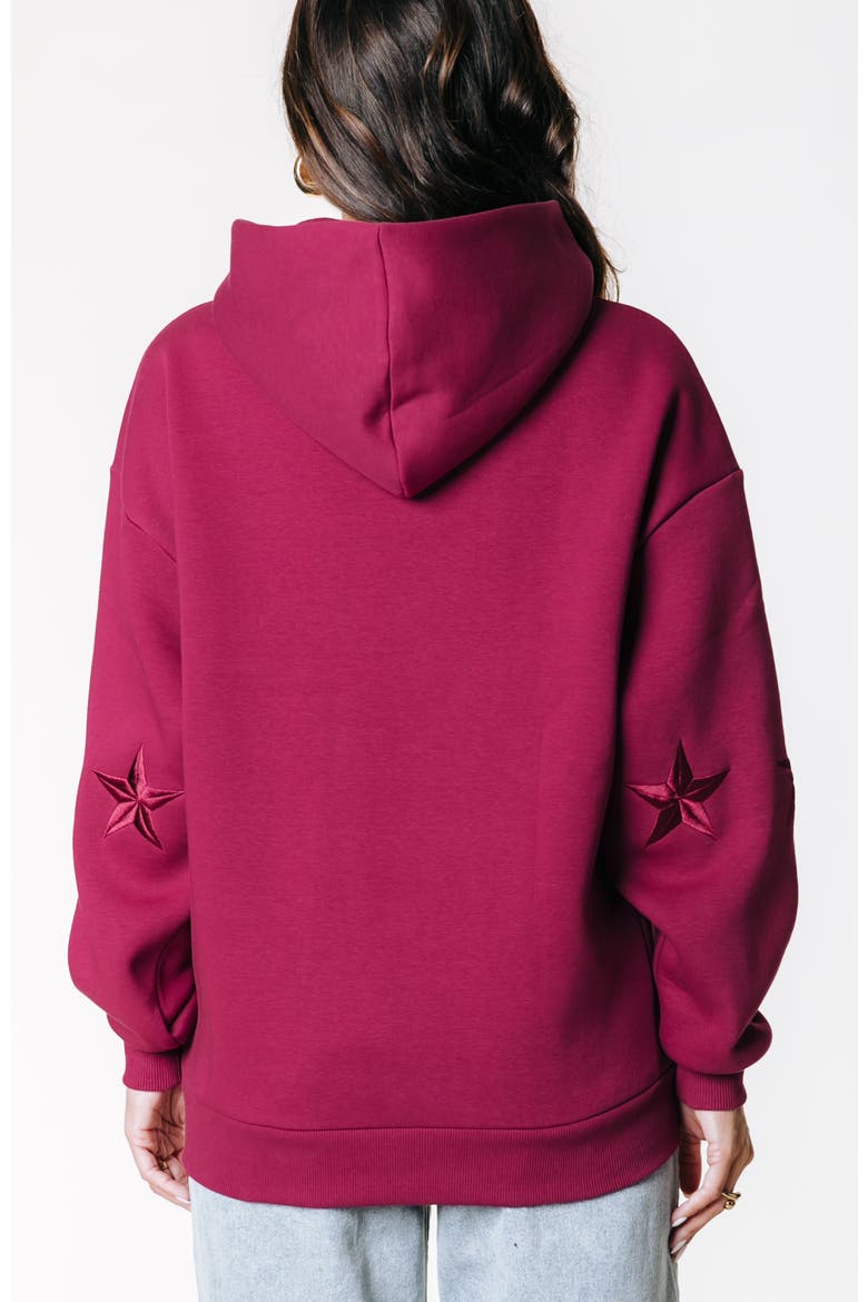 Stars Embro Clean Hoodie, Alternate, color, Bordeaux