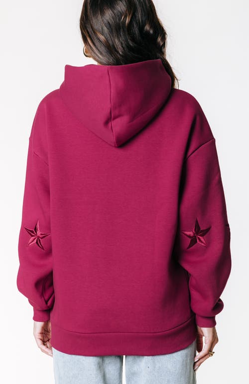 Colourful Rebel Stars Embro Clean Hoodie In Purple
