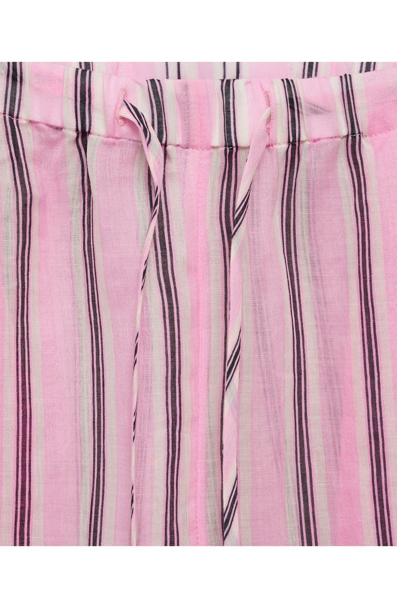 MANGO Striped Wide Leg Pants, Alternate, color, Light Pink