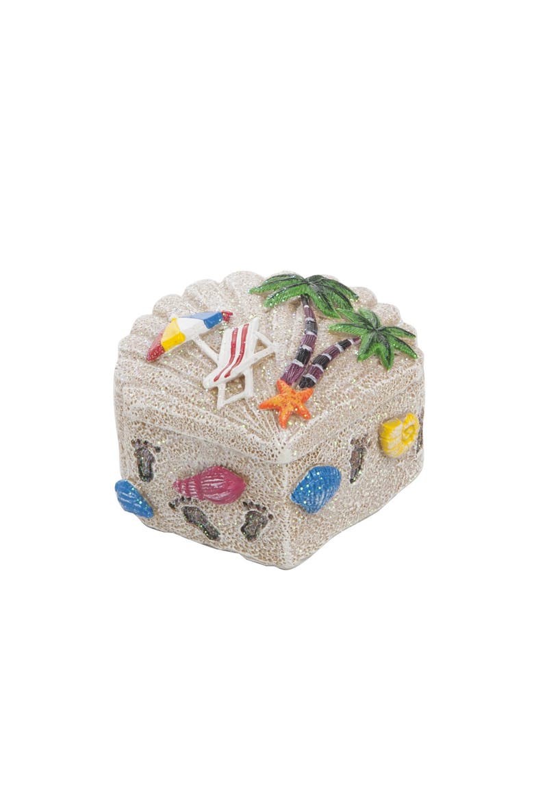 Resin Sand Shell Box Decor, Main, color, Beige