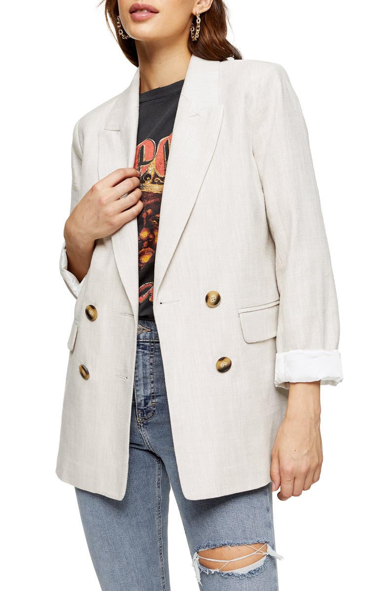 Topshop Saturday Double Breasted Blazer, Main, color, 