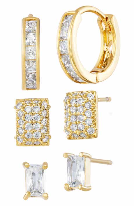 Set of 3 Cubic Zirconia Earrings