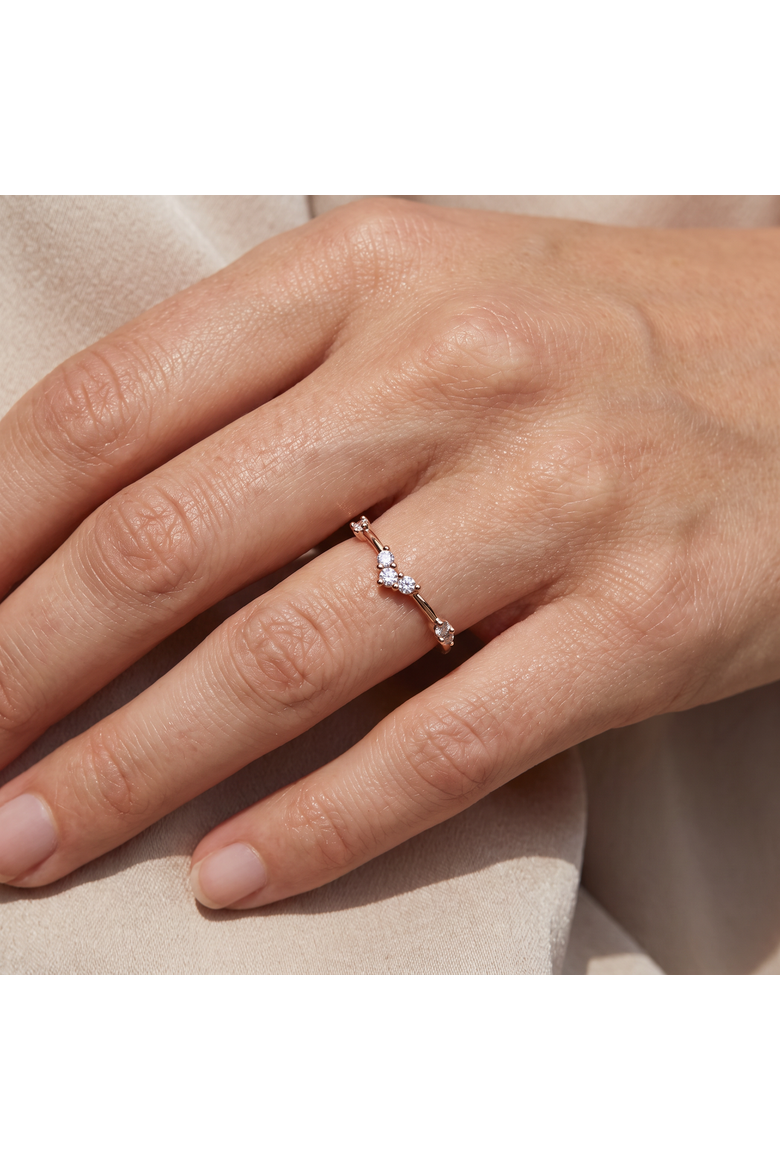 1/4Ct Diamond Diamond Guard Wedding Stack Ring 14k Gold or Platinum Lab Grown, Alternate, color, 14k White Gold