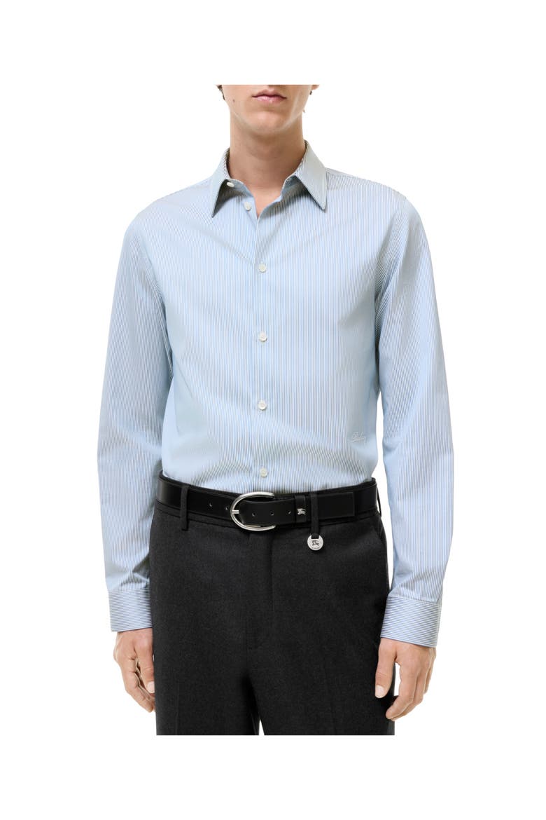 Slim Fit Striped Cotton Shirt, Main, color, Sunbleached blue