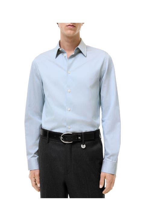 Slim Fit Striped Cotton Shirt