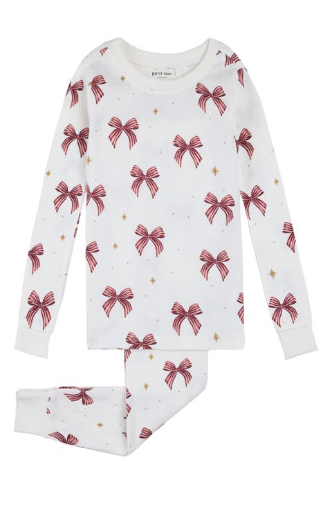 Kids' Bow Print Pajama Set