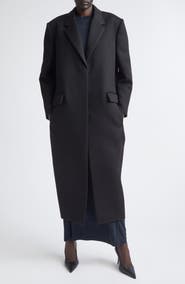 Balenciaga Wool Gabardine Long Sack Coat