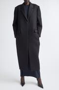 Balenciaga Wool Gabardine Long Sack Coat