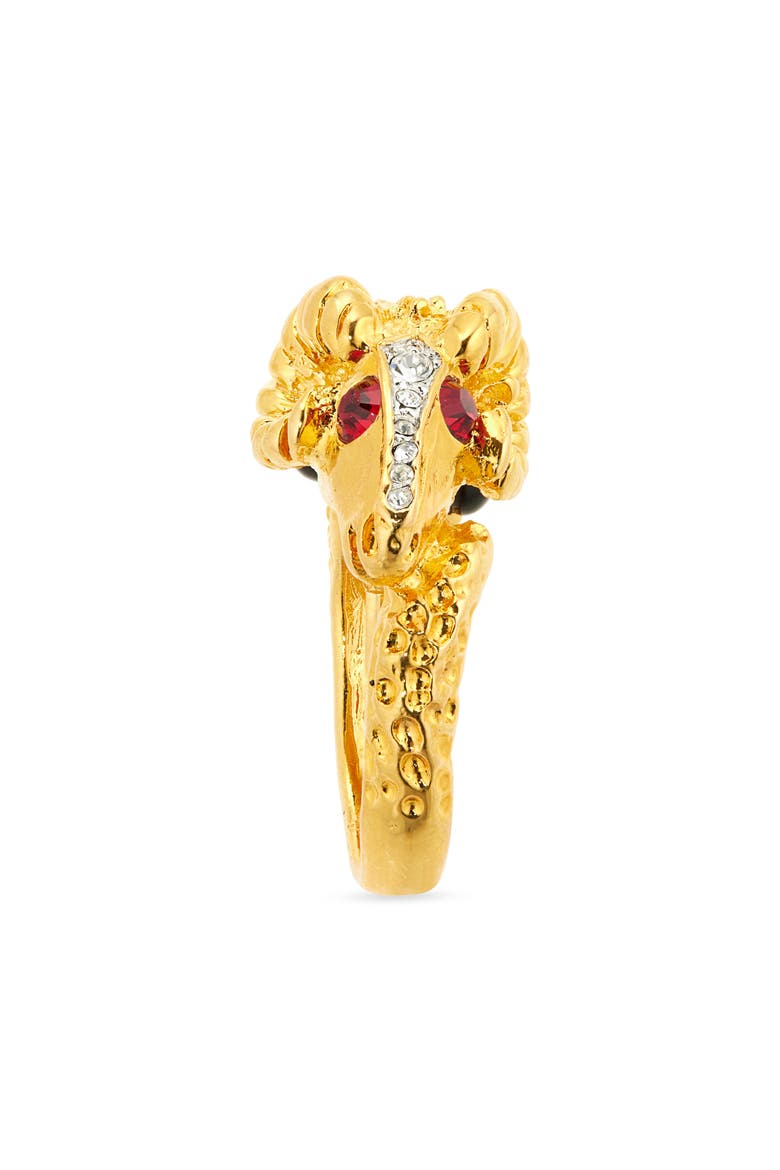 Ram Head Adjustable Ring, Alternate, color, GOLD