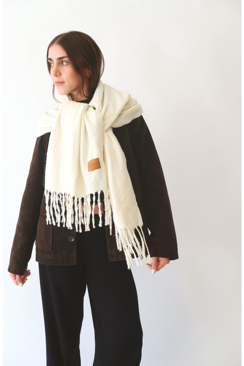 Sweater Scarf, Alternate, color, Cream