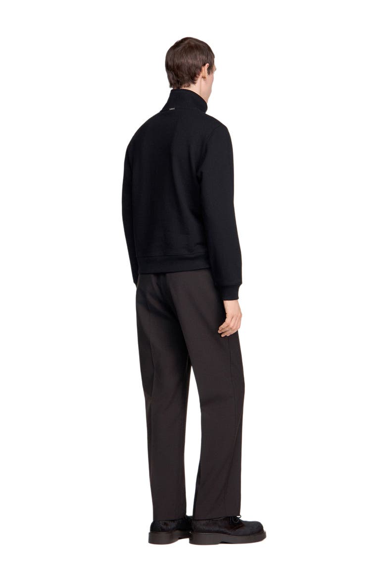 Boxy sweater with standing collar, Alternate, color, Black