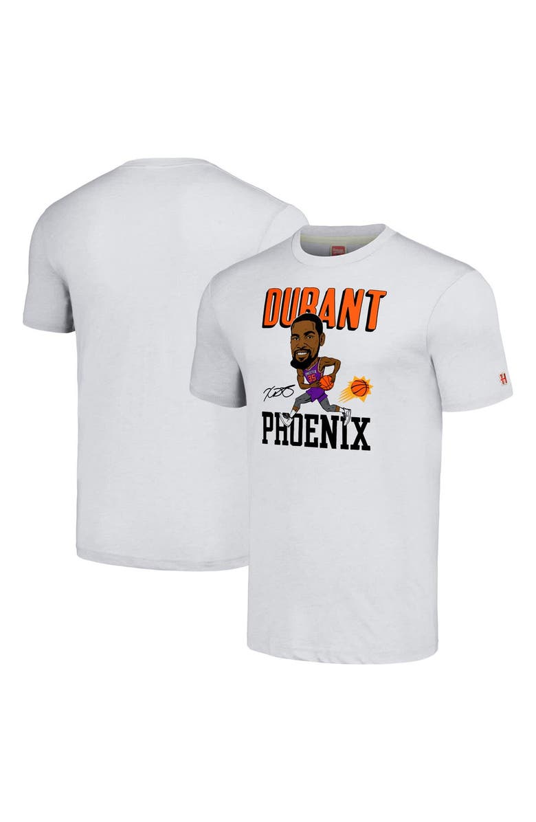 Homage Men's Homage Kevin Durant Ash Phoenix Suns Caricature Tri-Blend T-Shirt, Main, color, 