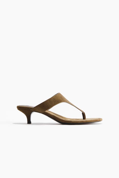 Kitten-heeled Sandals