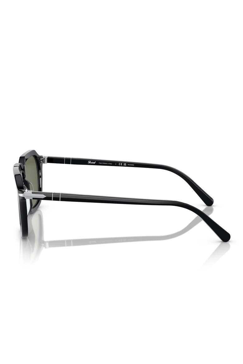 PO3292S 50mm Polarized Square Sunglasses, Alternate, color, BLACK / POLAR GREEN