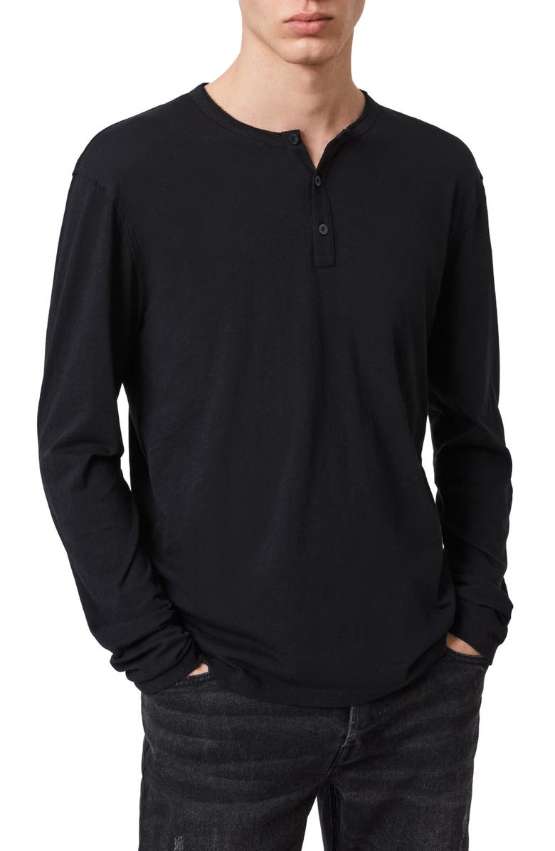 AllSaints Figure Long Sleeve Henley, Main, color,