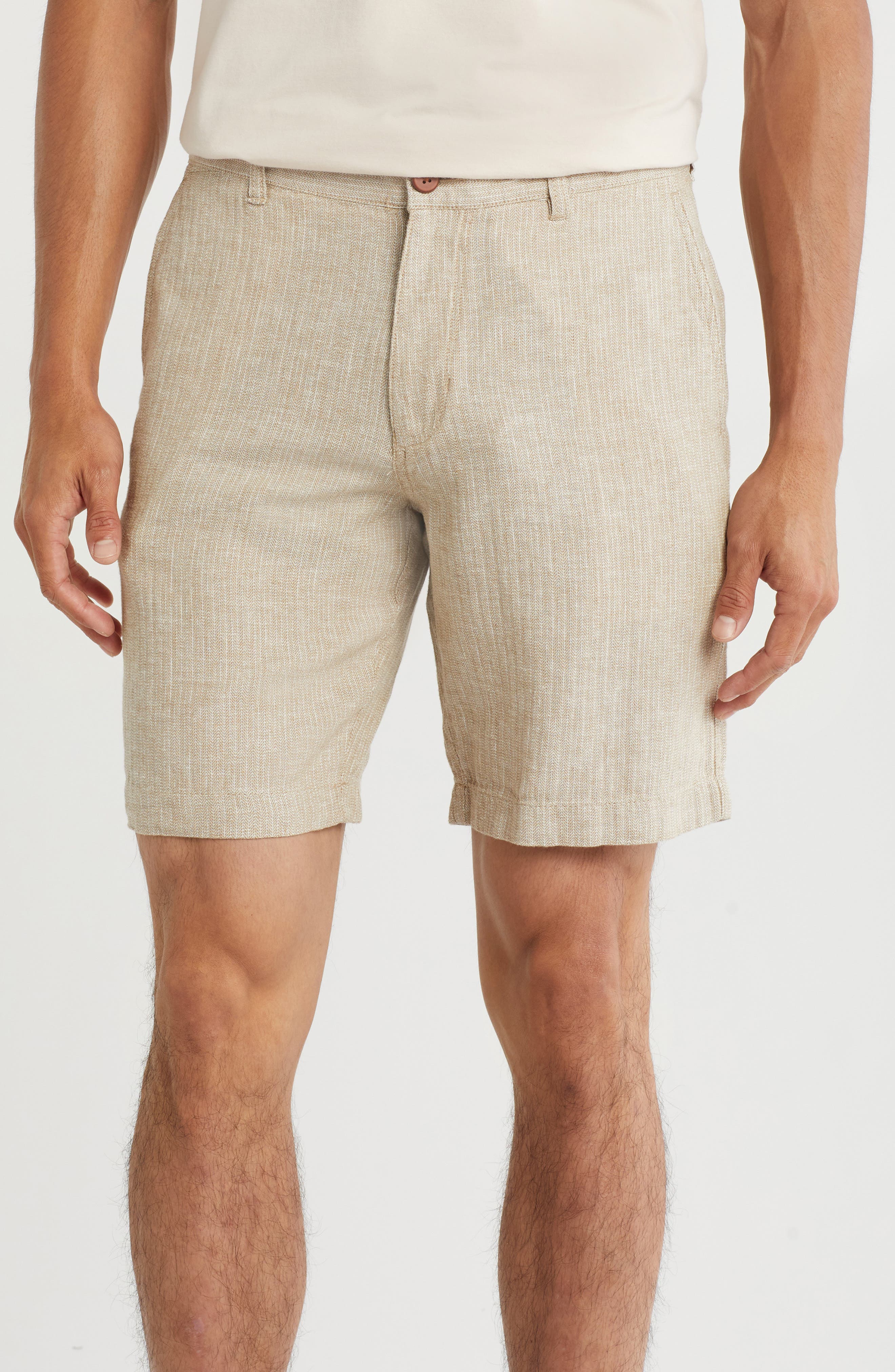 Tommy Bahama Metro Herringbone Linen & Cotton Blend Shorts