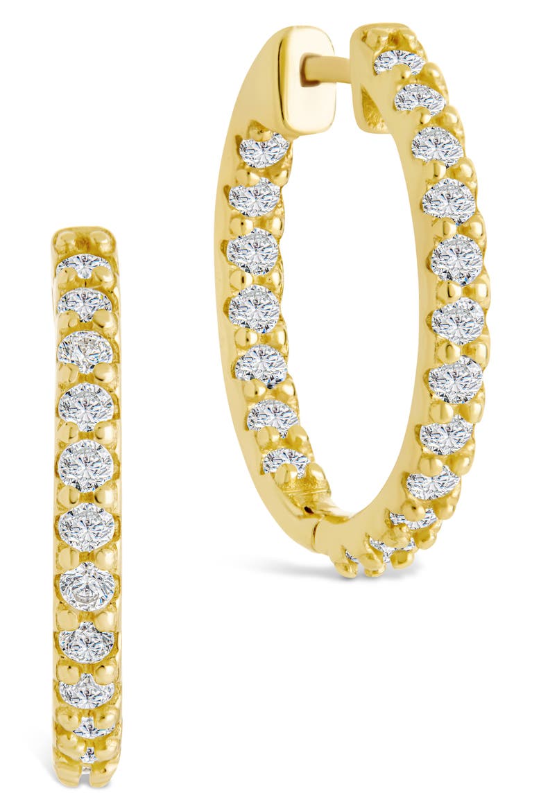 Constance Cubic Zirconia Inside Out Hoop Earrings, Main, color, GOLD