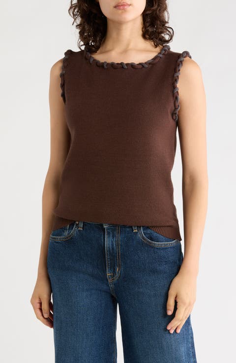 Braided Trim Sweater Tank