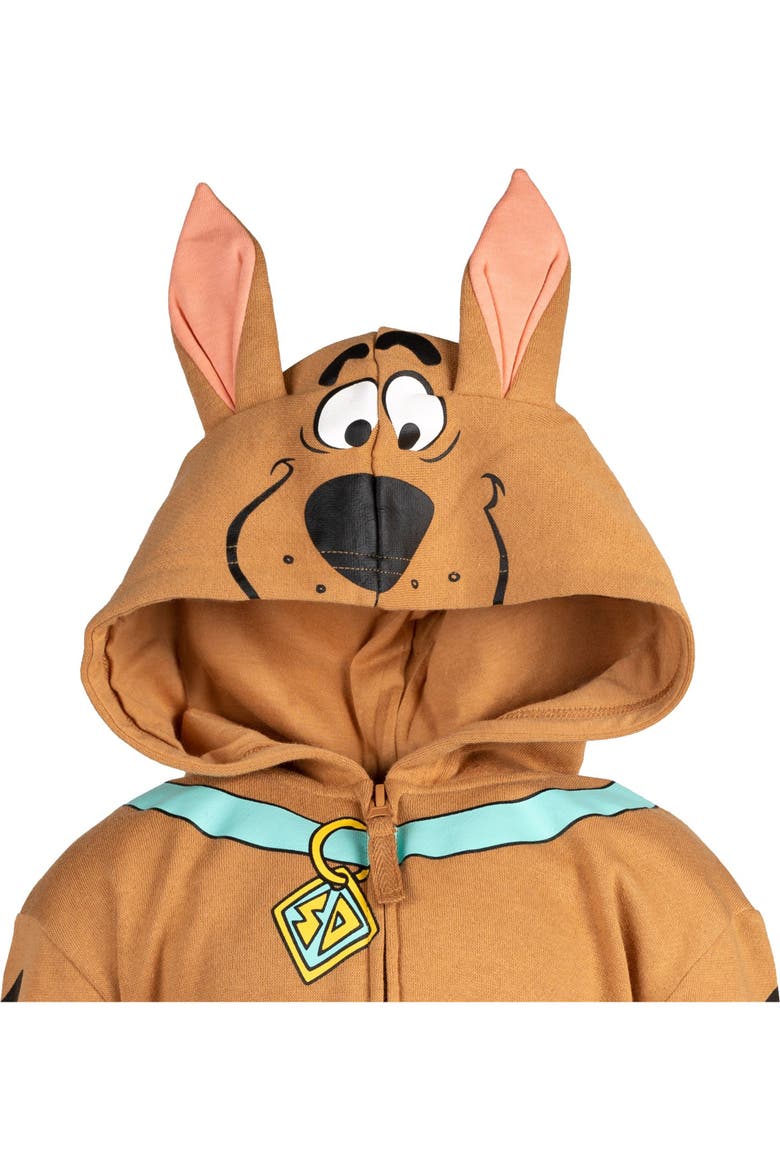 Fleece Zip-Up Hoodie, Alternate, color, Scooby Doo Brown
