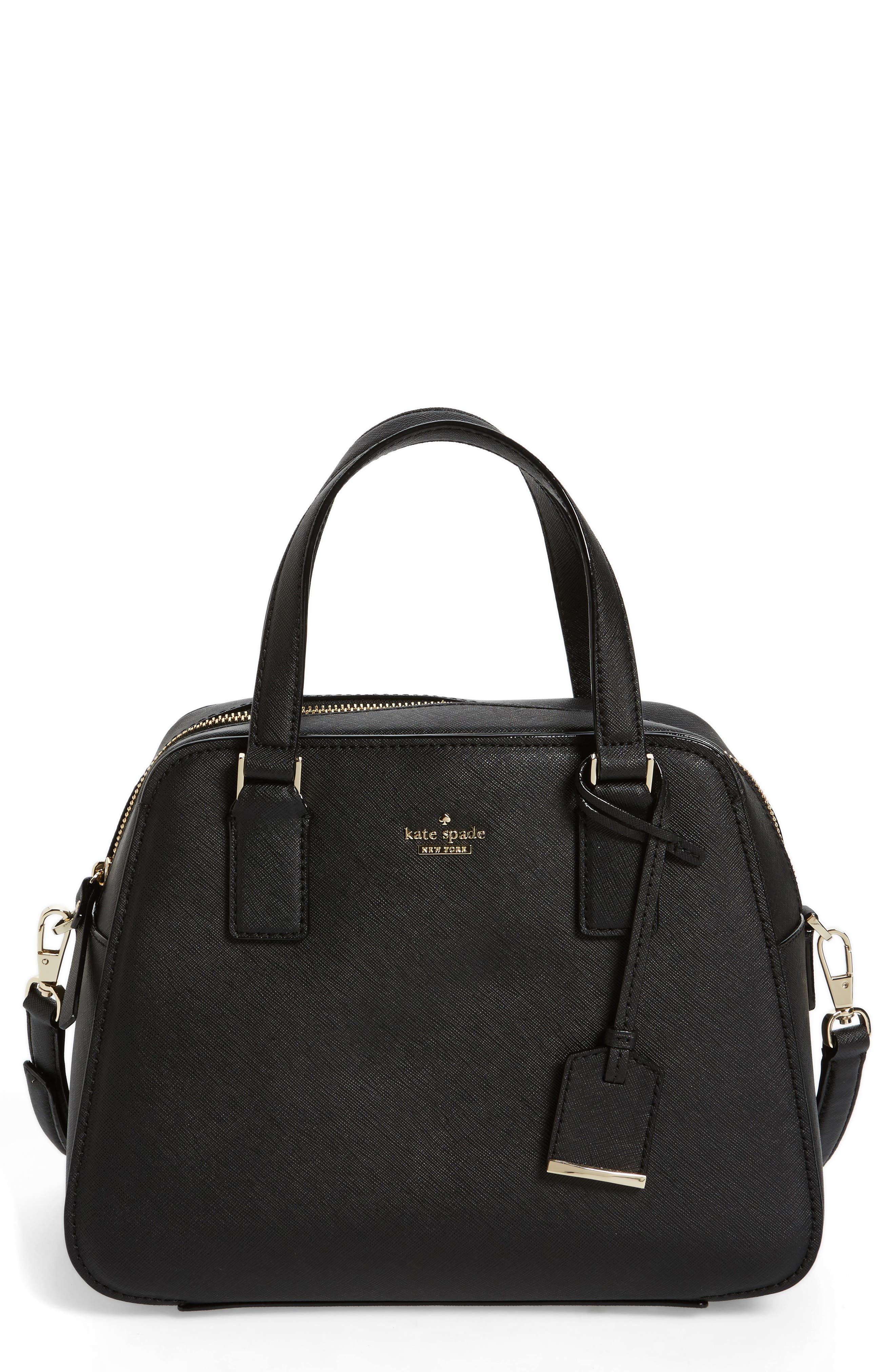 cameron street - little babe leather satchel, Main, color, BLACK
