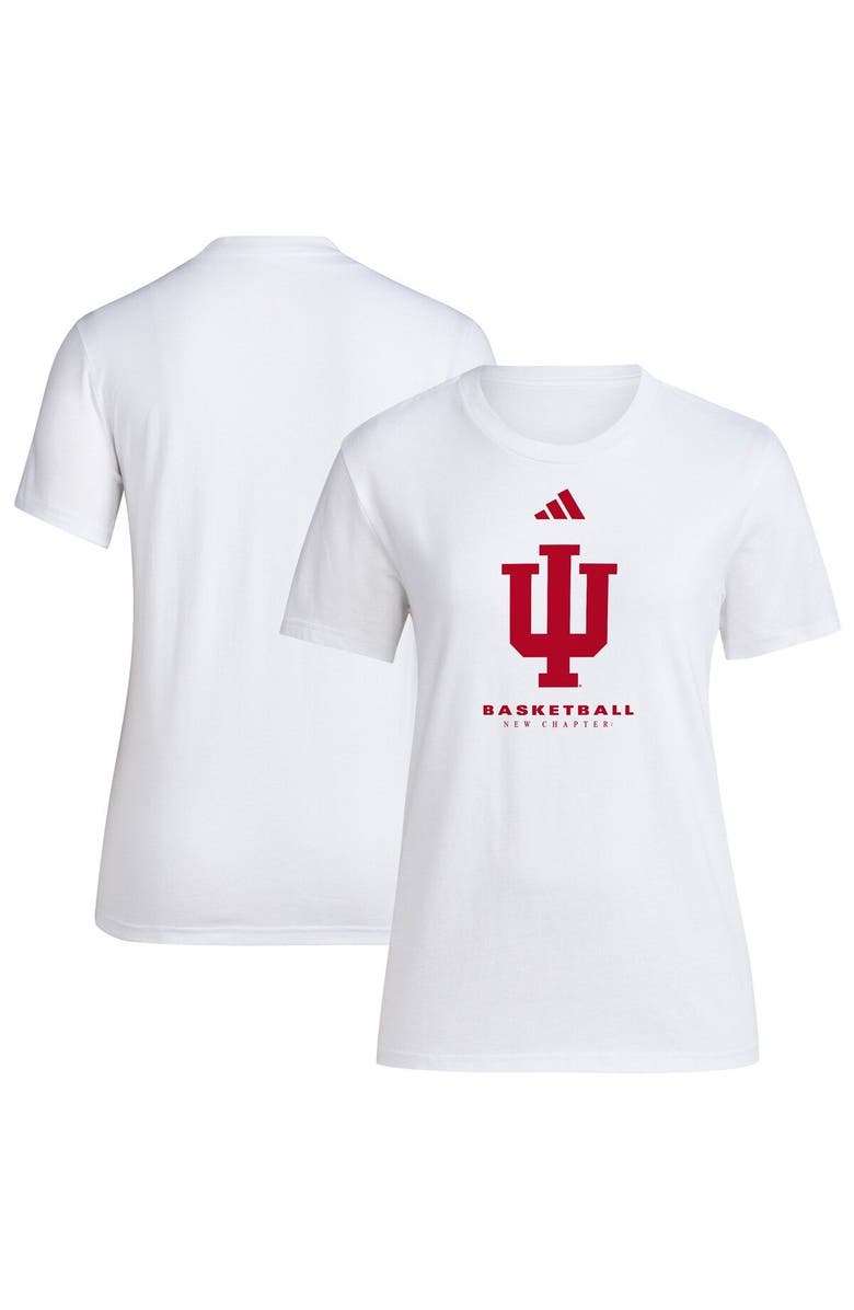 adidas Women's adidas White Indiana Hoosiers Bench T-Shirt, Main, color,