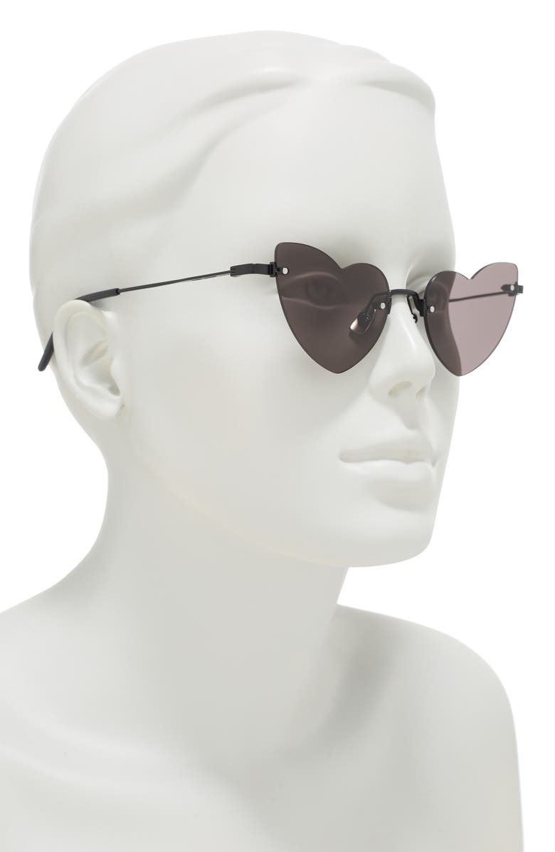 Saint Laurent 50mm Heart Sunglasses, Alternate, color,