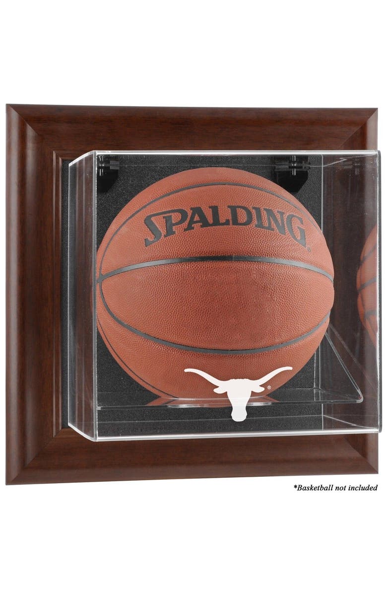 FANATICS AUTHENTIC Texas Longhorns Brown Framed Wall-Mountable Basketball Display Case, Main, color, 