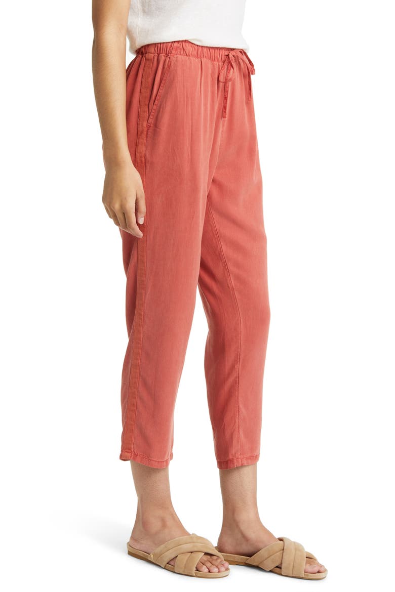 Drawstring Crop Pants, Alternate, color, RUST SPICE